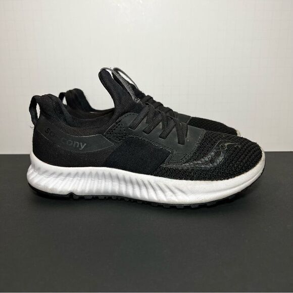 Womens SAUCONY Stretch & Go Breeze Black Slip On Athletic Shoes / Size 5 - Picture 2 of 9